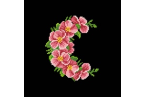 Дизайн (схема для вишивання) "Wreath of pink flowers (Вінок рожевих квітів)" EP017
